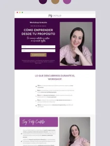 Paty Castillo landing page webinar página de registro
