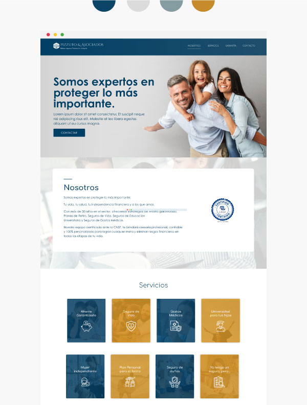 Portafolio Pizzuto y Asociados diseño web página web servicio