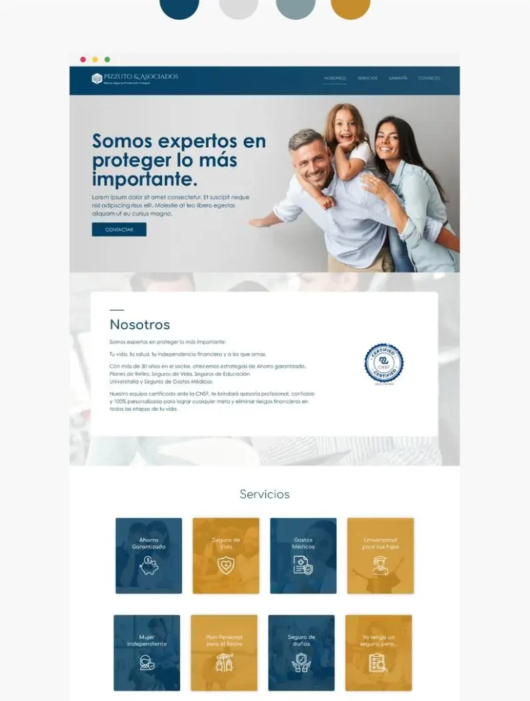 mockup one page diseño web profesional wordpress