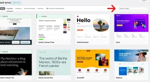 buscar plantilla o tema en wordpress