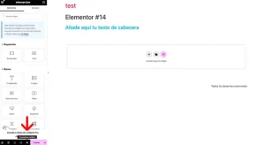 previsualizar página creada en elementor