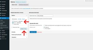crear menu de paginas elementor